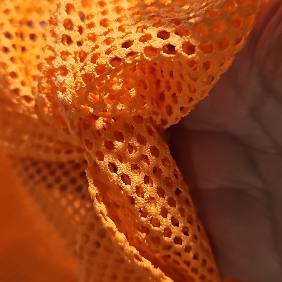 Forever 21 orange fishnet crop top knot waist NWOT Size S Swim coverup - Picture 4 of 9